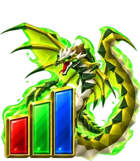 A dragon coiled behind a ranked leaderboard