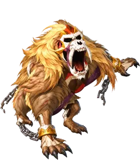 A chained raid boss mid-roar